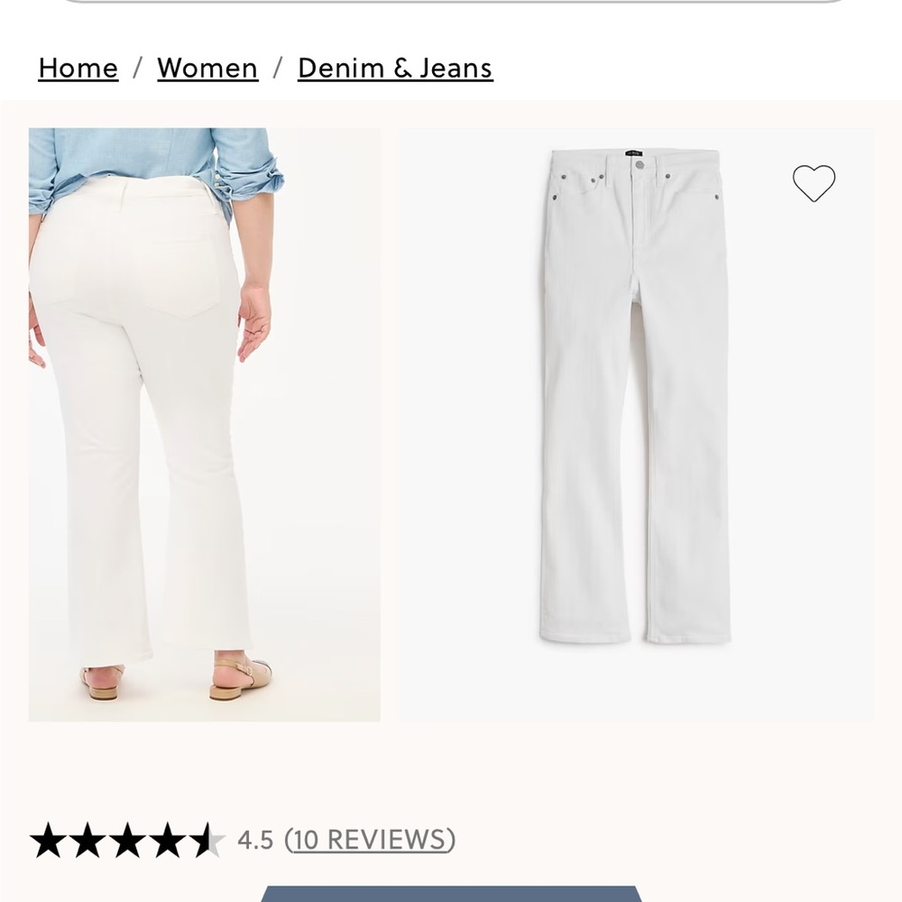J. Crew High-Rise Flare Crop Pants in White NWT